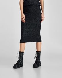 shimmery midi skirt at Zara